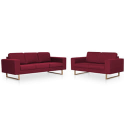vidaXL Ensemble de canapé 2 pcs Tissu Rouge bordeaux - TU