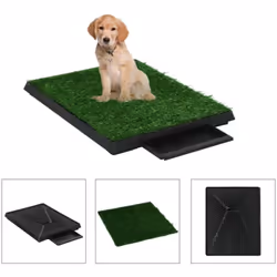 Description générale Notre toilette pour animaux de compagnie avec plateau et gazon artificiel est idéale pour vous aider eff ...