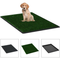 vidaXL Tapis pour animaux 2 pcs avec plateau et gazon artificiel Vert