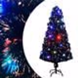 vidaXL Arbre de Noël pré-éclairé avec support 150 cm fibre optique - TU