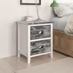 VidaXL 284047 Table de nuit et table de chevet Gris, Blanc