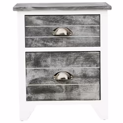 VidaXL 284047 Table de nuit et table de chevet Gris, Blanc