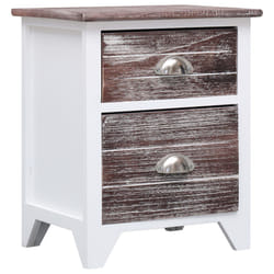 VidaXL 284048 Table de nuit et table de chevet Marron, Blanc