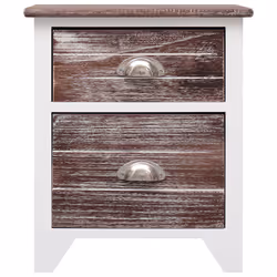 VidaXL 284048 Table de nuit et table de chevet Marron, Blanc