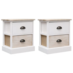 VidaXL 284057 Table de nuit et table de chevet Noir, Naturel