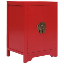 Table De Chevet Rouge 38 X 28 X 52 Cm Bois De Paulownia Vidaxl