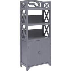 Vidaxl - Armoire de salle de bain Gris 46x24x116 cm Bois de Paulownia