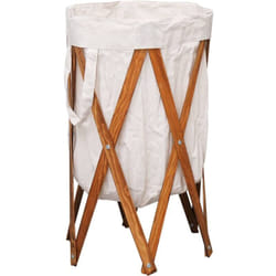 Vidaxl - Panier à linge pliable Crème Bois et tissu