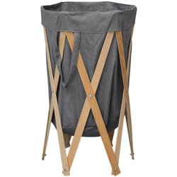 Vidaxl - Panier à linge pliable Gris Bois et tissu