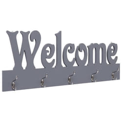 Vidaxl Porte-manteau Mural Welcome Gris 74x29,5 Cm