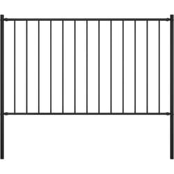 Vidaxl - Panneau clôture et poteaux Acier enduit poudre 1,7x1,25 m Noir
