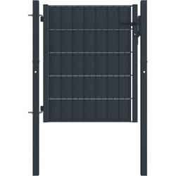 Portail de clôture pvc et acier 100x101 cm Anthracite Vidaxl