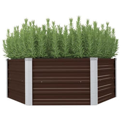 vidaXL Jardinière surélevée Marron 129x129x46 cm Acier galvanisé - TU