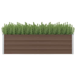 vidaXL Lit surélevé de jardin Marron 160x40x45 cm Acier galvanisé - TU