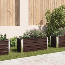 vidaXL Lit surélevé de jardin Marron 100x40x45 cm Acier galvanisé - TU