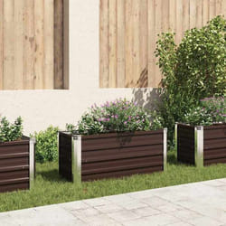 vidaXL Lit surélevé de jardin Marron 100x40x45 cm Acier galvanisé - TU