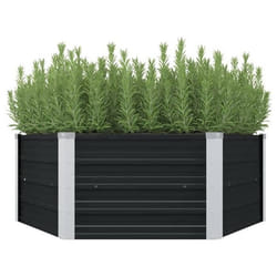 vidaXL Jardinière surélevée Anthracite 129x129x45 cm Acier galvanisé - TU