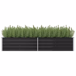 vidaXL Lit surélevé de jardin Anthracite 240x80x45 cm Acier galvanisé