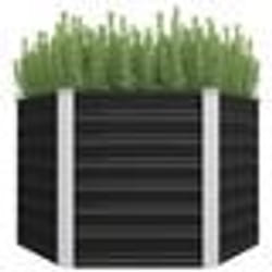 vidaXL Lit surélevé de jardin Anthracite 129x129x77 cm Acier galvanisé - TU
