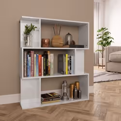 vidaXL Bibliothèque/Séparateur de pièce Blanc brillant 80x24x96 cm - TU