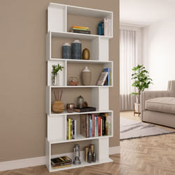 Bibliothèque/Séparateur de pièce Blanc Bois d'ingénierie - Vidaxl