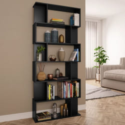 Bibliothèque/Séparateur de pièce Noir Bois d'ingénierie Vidaxl