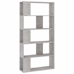 VidaXL 800103, Gris, 5 étagères, Bois, Bois, 800 mm, 240 mm