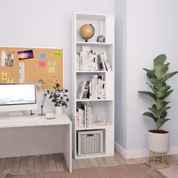 VidaXL 800108, Blanc, 5 étagères, Bois, Bois, 450 mm, 240 mm