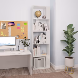 VidaXL 800114, Blanc, 5 étagères, Bois, Bois, 450 mm, 240 mm