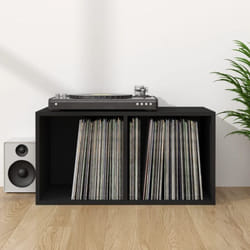Vidaxl - Boîte de rangement de vinyles Noir 71x34x36cm Bois d'ingénierie