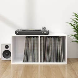 Vidaxl - Boîte de rangement de vinyles Blanc brillant 71x34x36 cm