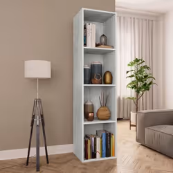 vidaXL Bibliothèque/Meuble TV Gris béton 36x30x143cm Bois d’ingénierie - TU