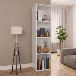 vidaXL Bibliothèque/Meuble TV Blanc brillant Bois d’ingénierie