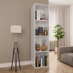 vidaXL Bibliothèque/Meuble TV Blanc brillant Bois d’ingénierie