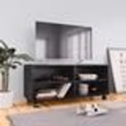 vidaXL Meuble TV avec roulettes Noir 90x35x35 cm Bois d'ingénierie - TU