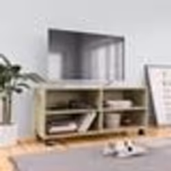 vidaXL Meuble TV avec roulettes Chêne sonoma Bois d'ingénierie