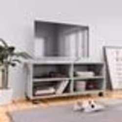 vidaXL Meuble TV avec roulettes Gris béton 90x35x35 cm Bois ingénierie - TU