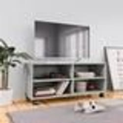 vidaXL Meuble TV avec roulettes Gris béton 90x35x35 cm Bois ingénierie - TU