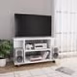 vidaXL Meuble TV avec roulettes blanc 80x40x45 cm bois d'ingénierie - TU