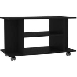 Vidaxl - Meuble tv avec roulettes noir 80x40x45 cm bois d ingénierie
