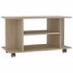 vidaXL Meuble TV et roulettes chêne sonoma 80x40x45 cm bois ingénierie - TU