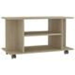 vidaXL Meuble TV et roulettes chêne sonoma 80x40x45 cm bois ingénierie - TU