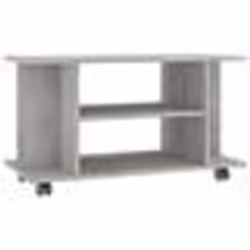 vidaXL Meuble TV et roulettes gris béton 80x40x45 cm bois d'ingénierie - TU