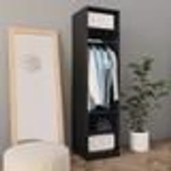vidaXL Garde-robe Noir 50x50x200 cm Bois d'ingénierie