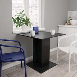 vidaXL Table à manger Noir 80x80x75 cm bois d'ingénierie - TU