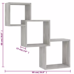VidaXL 800274 étagères Bois Gris - Vue supplémentaire 6