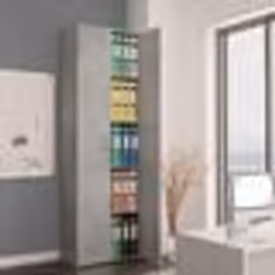 vidaXL Armoire de bureau Gris béton 60x32x190 cm Bois d'ingénierie - TU