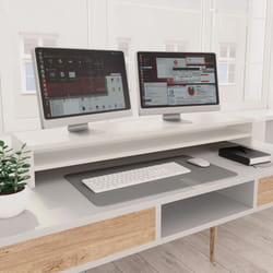 Vidaxl - Support de moniteur Blanc 100 x 24 x 13 cm Bois d'ingénierie