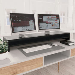 Vidaxl - Support de moniteur Noir 100x24x13 cm Bois d'ingénierie
