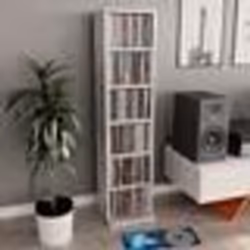 vidaXL Armoire à CD Gris béton 21x20x88 cm Bois d'ingénierie - TU